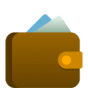 Wallet with cards in