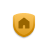 Shield with a house engraved into it